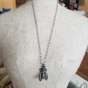 Fossil opal Bee necklace